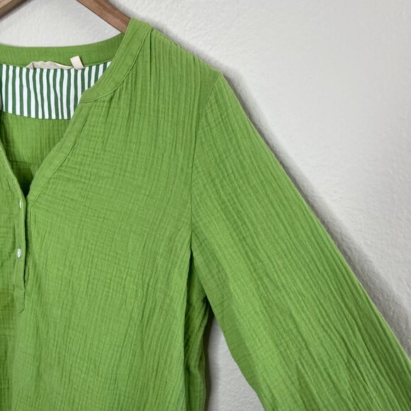 Soft Surroundings XL Green Cotton Gauze Tunic Top - Picture 5 of 13